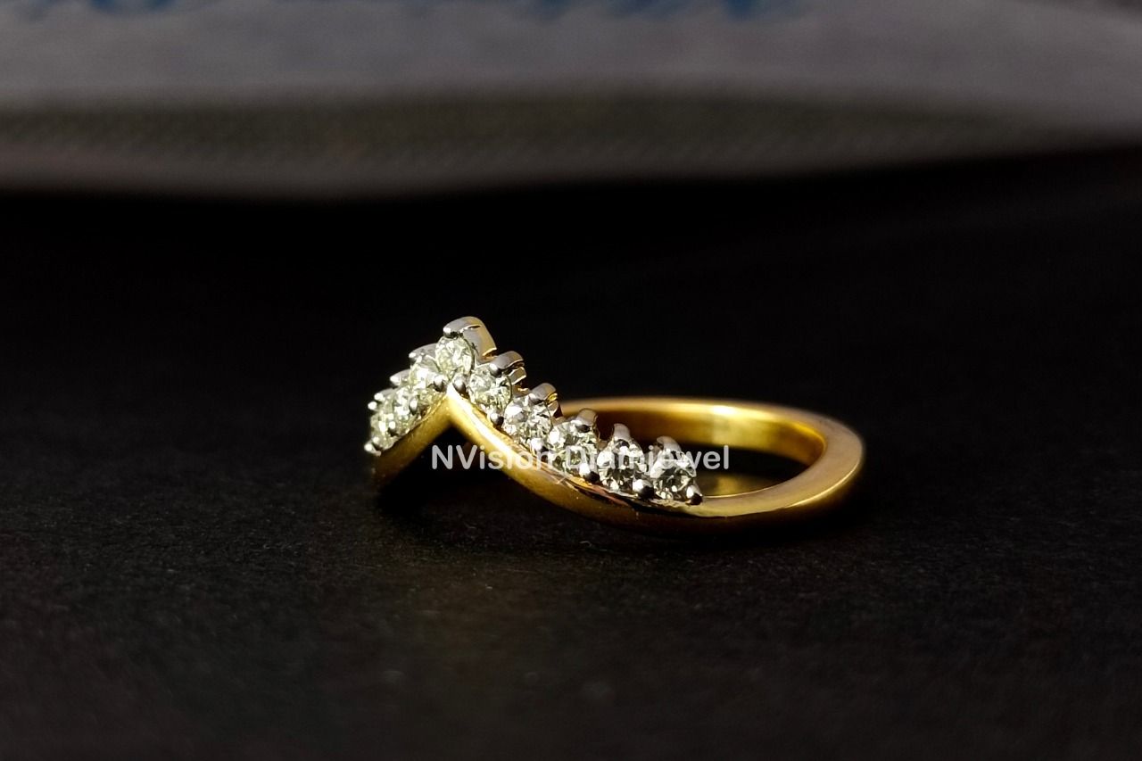 V Shaped Designer Diamond Ring