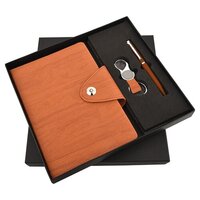3 in 1 Pen Diary Keychain Combo Set Sr 156 Wood Pulp