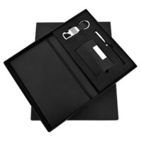 4 in 1 Pen Diary Keychain Cardholder Combo Set Sr 159 Black Elastic