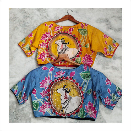 Multicolor Ladies Silk Printed Blouse