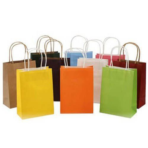 Colored Paper Bag - Coated Paper, Customized Size | Moisture Proof, Flexiloop Handle