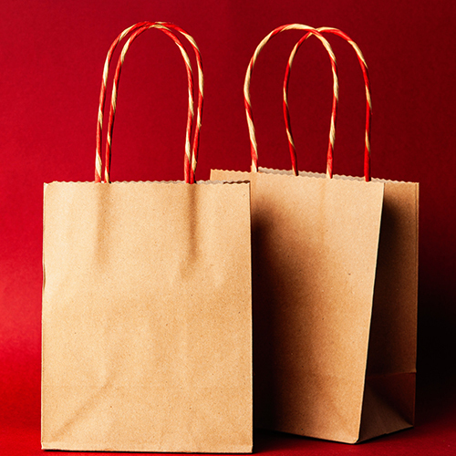 Brown Paper Bag - Coated Paper Customized Size Moisture Proof with Flexiloop Handle