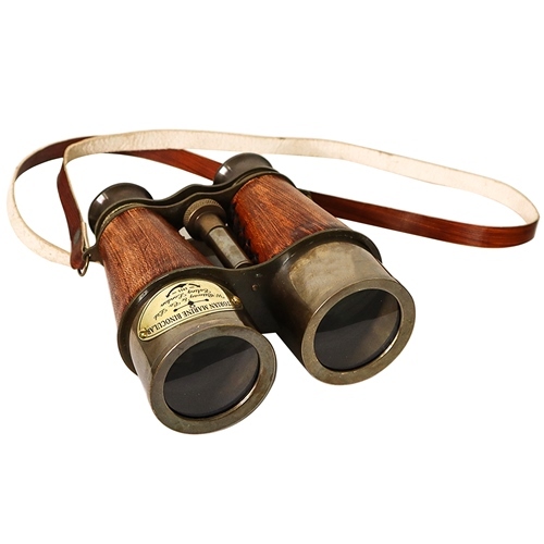 Optical Binoculars 6 Inch with Leather Case Nautical Binocular Telescope Decor