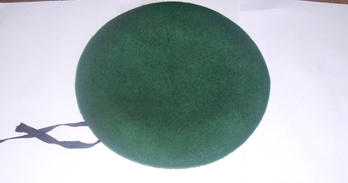 MILITARY GREEN BERET CAP By K. D. HOSIERY MILLS
