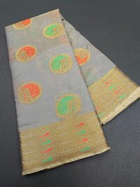 Hockey Grey Organza Saree