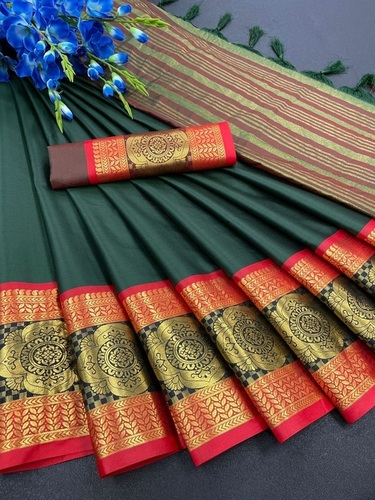 Ayanshi Green Cotton Silk Saree
