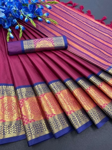 Ayanshi Purple Cotton Silk Saree