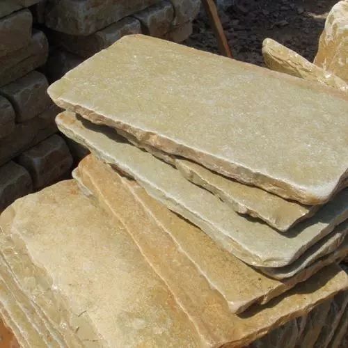 Indian Tandur Yellow Limestone Tumbled Pavers - Application: Construction