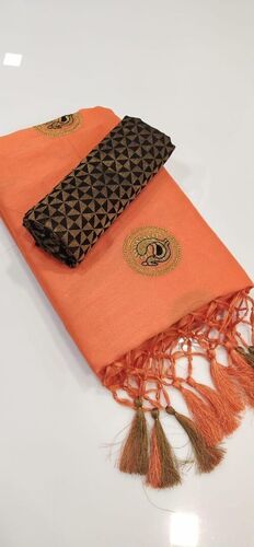 Rangoli Peach Silk Saree