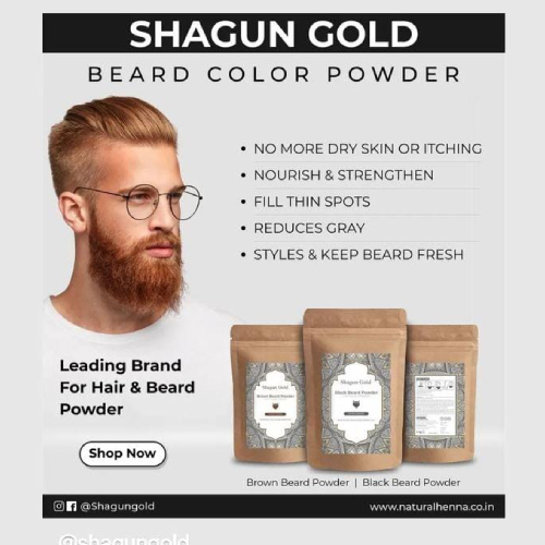 Natural Brown Beard Color Powder