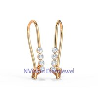 Natural Diamond Linear Drop Earring