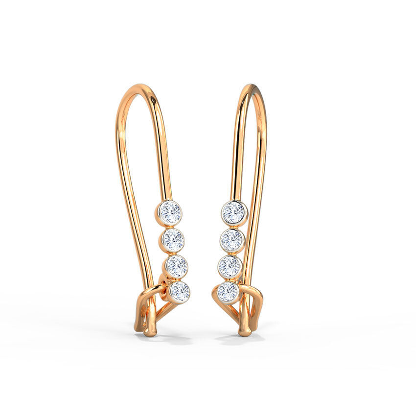 Natural Diamond Linear Drop Earring