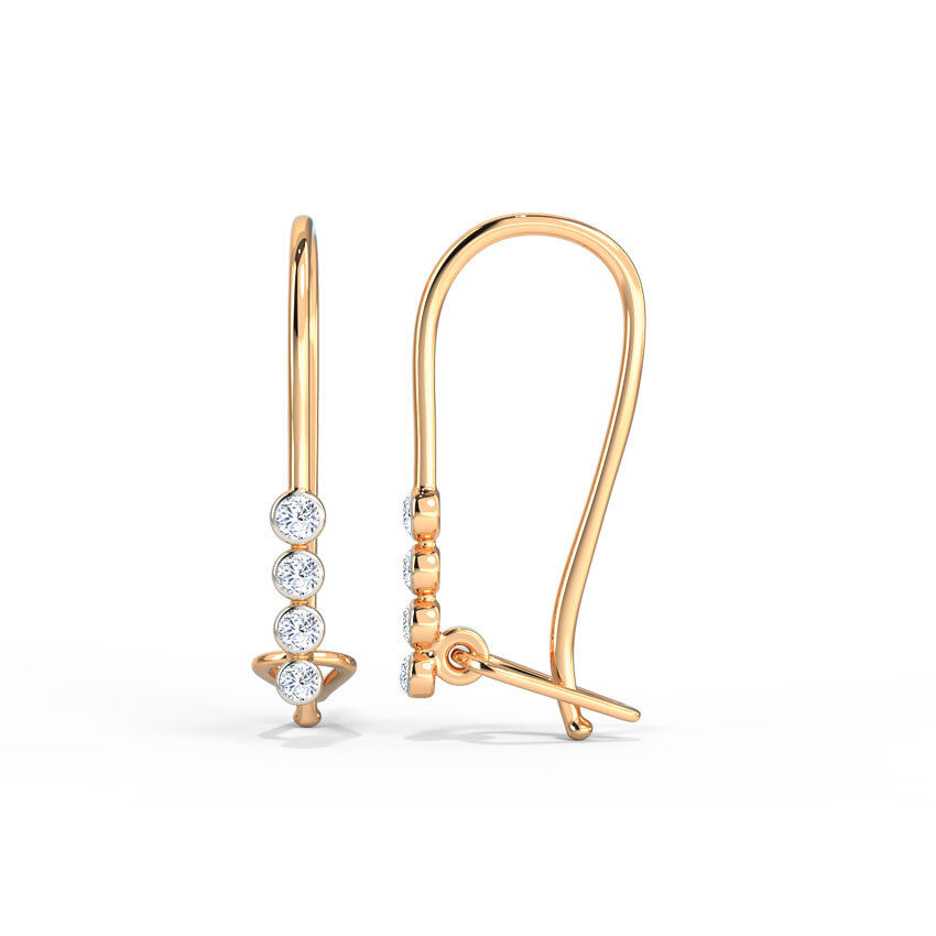 Natural Diamond Linear Drop Earring