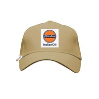 Cotton Brown Indian Oil Customer Attendant Cap - Cotton Blend Material, Adjustable Fit , All-day Comfort With Iocl Branding