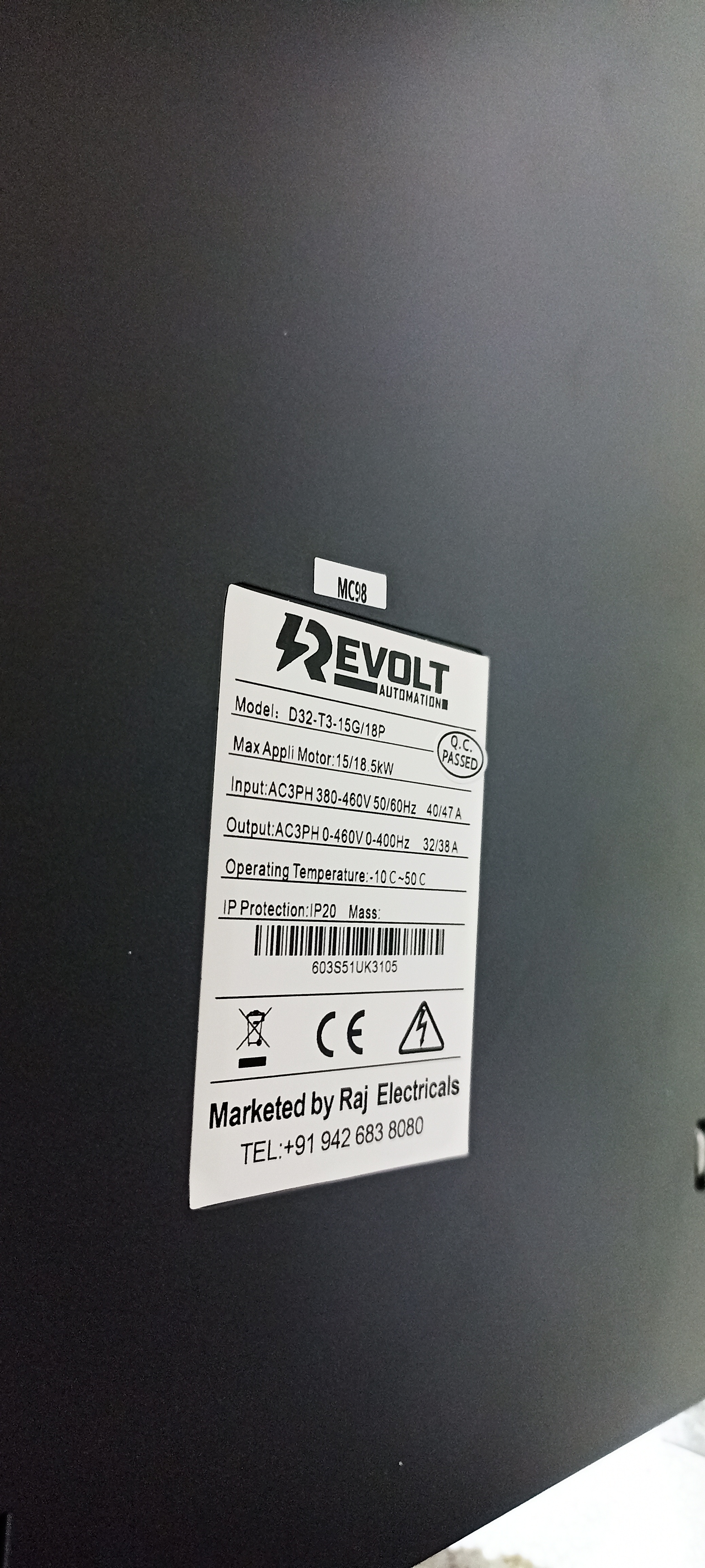 REVOLT 15-18.5 KW AC DRIVE