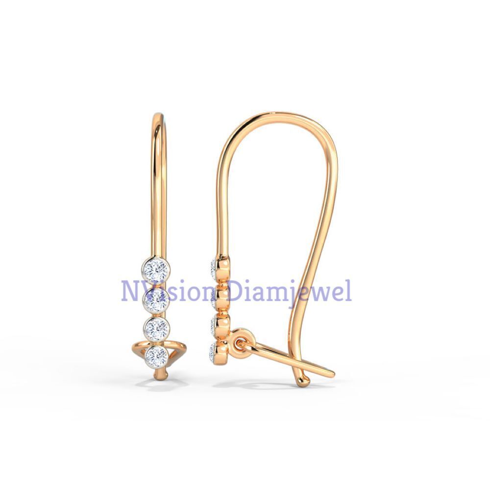 Natural Diamond Linear Drop Earring