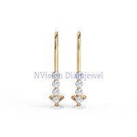 Natural Diamond Linear Drop Earring