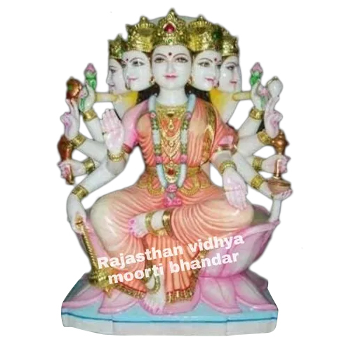 Marble Gayatri Mata Statue - Polished Finish Different Sizes Available | Eco-Friendly Easy to Clean Hindu Sculpture