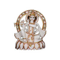 Easy To Clean Handicraft Marble Krishna Statue