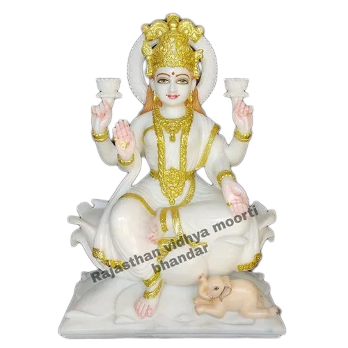 Easy To Clean White Marble Laxmi Mata  Statue