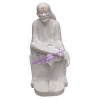 Marble Sai Baba Statue - Handmade Marble Sculpture In Different Sizes | Polished Finish, Eco-friendly, Easy To Clean, Indian Religious Theme