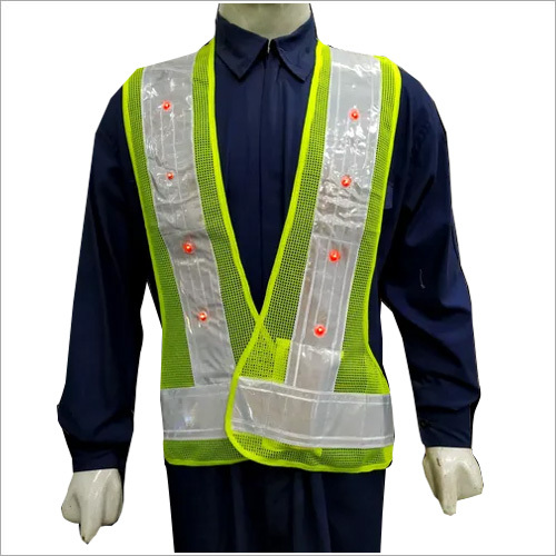 Green And White Reflective Safety Vest Jacket