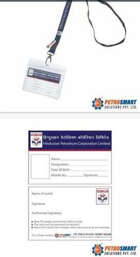 Hindustan Petroleum Paper Id Card - Matt Paper, 85.6mm X 54mm, White-blue Color Scheme | Features Hpcl Logo, Personalization Space, Security Features