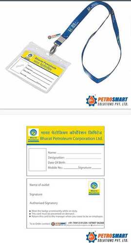 Bharat Petroleum (Bpcl) Paper Id Card - Color: White Yellow