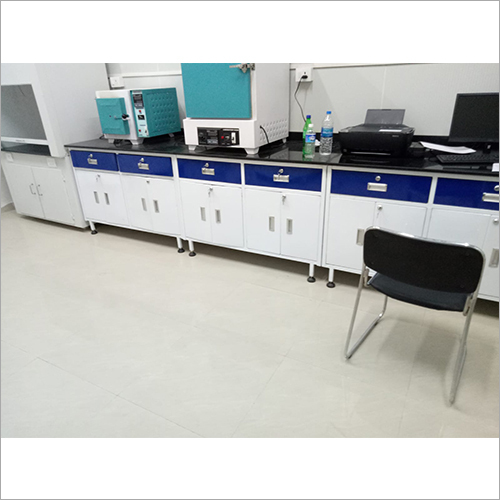 White And Blue Laboratory Tables
