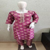 MODAL CHANDERI SILK HAND WORI KURTI WITH PANT SET