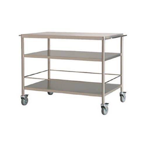 Utility Kitchen Trolley - Stainless Steel, Manual Operation, Rectangular Shape | Ideal for Canteen, Hotel, and Restaurant Use, Warranty Included