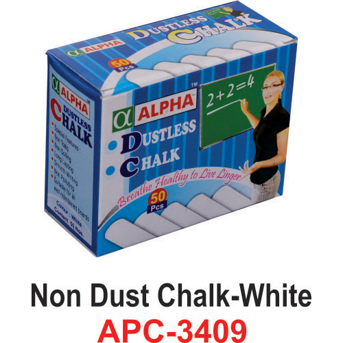 White Dustless Chalk, pack of 50 pc
