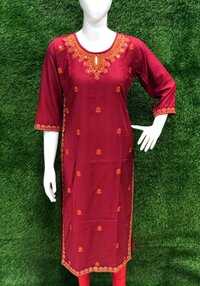 Kiya Maroon Rayon Kurti