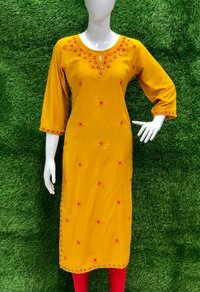 Kiya Yellow Rayon Kurti