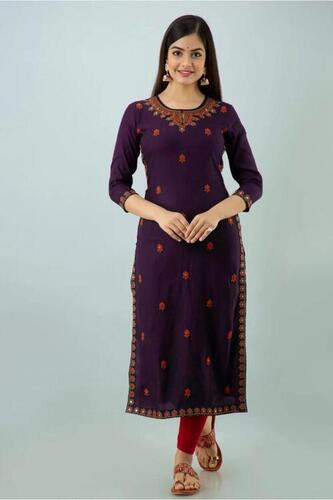 Kiya Purple Rayon Kurti