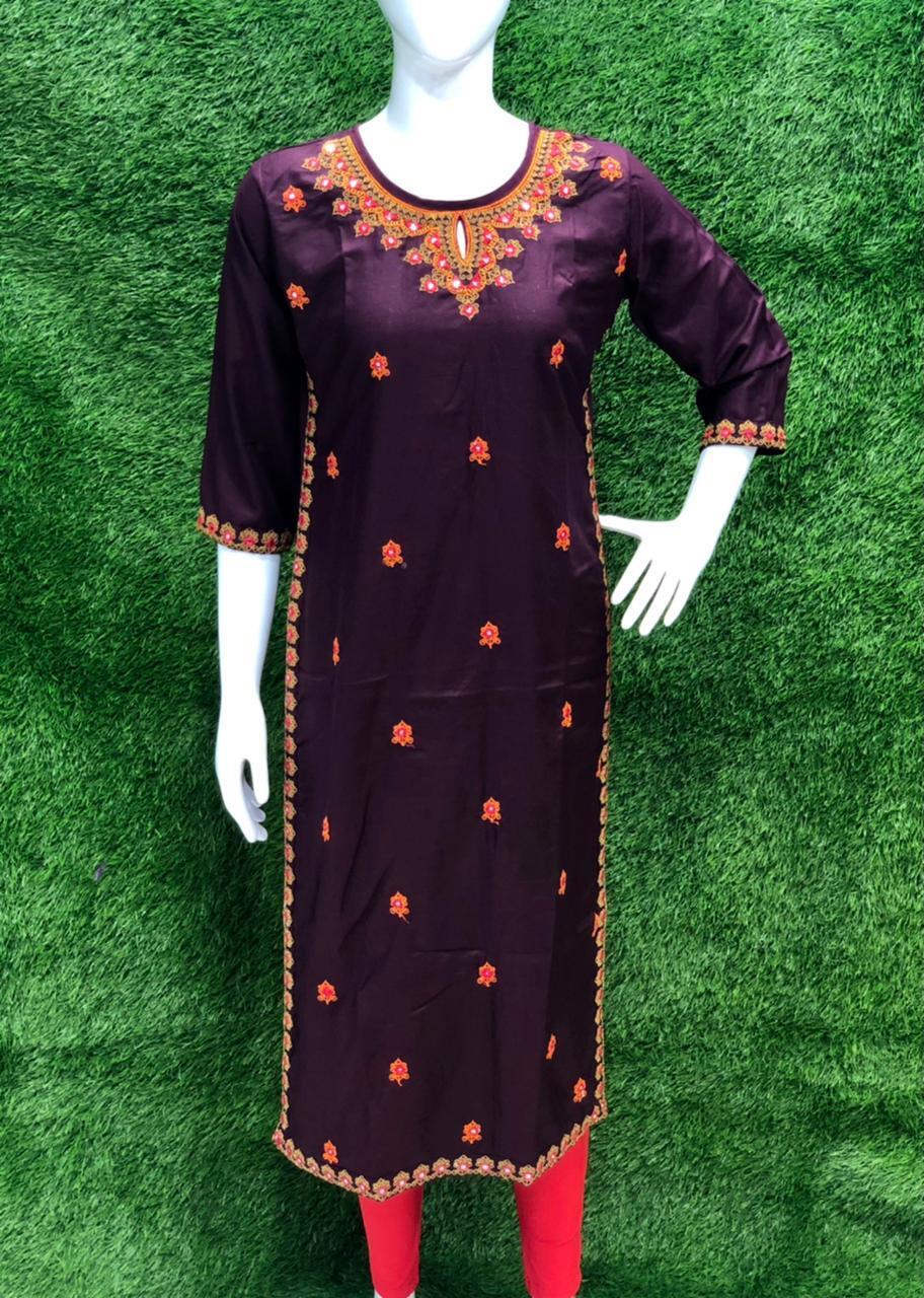 Kiya Purple Rayon Kurti