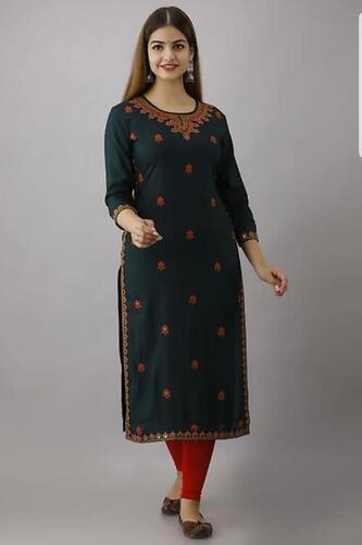 Kiya Green Rayon Kurti