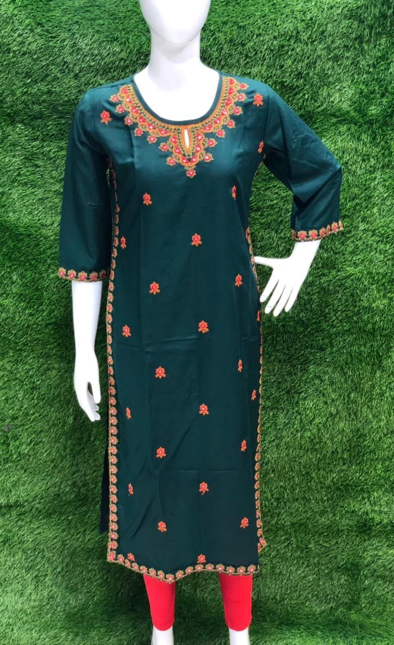 Kiya Green Rayon Kurti