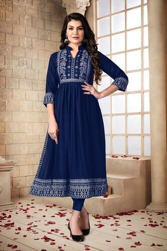 Mehak Blue Heavy Rayon Kurti