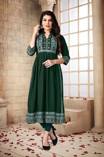 Mehak Green Heavy Rayon Kurti