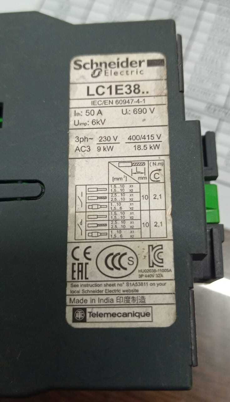 SCHNEIDER LC1E 38 CONTACTOR