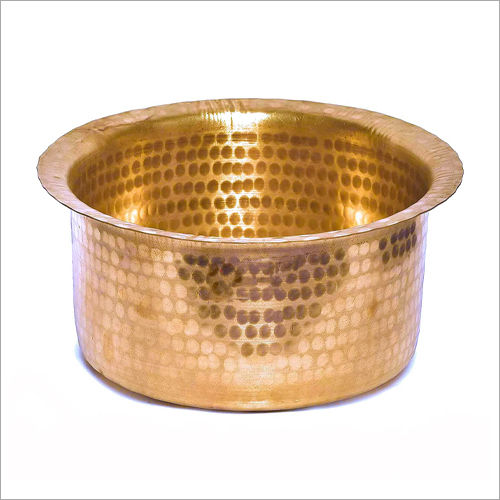 Golden Brass Heavy Bottom Hammered Pot