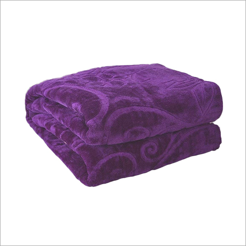 Purple Woolen Blankets - Wool Material, Queen Size, Plain Dyed Purple Color, Knitted with Whip Stitch Edge | Ideal for Home and Hotel Use