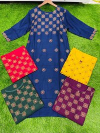 Riyana Blue Heavy Rayon Kurti