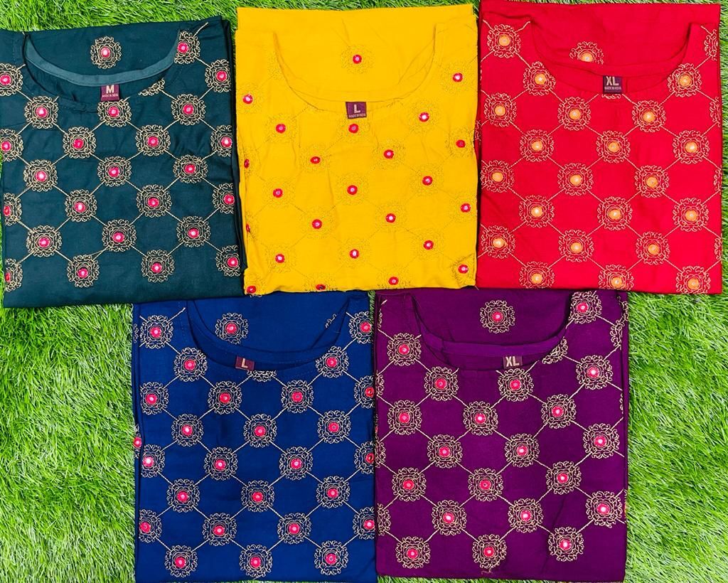 Riyana Blue Heavy Rayon Kurti