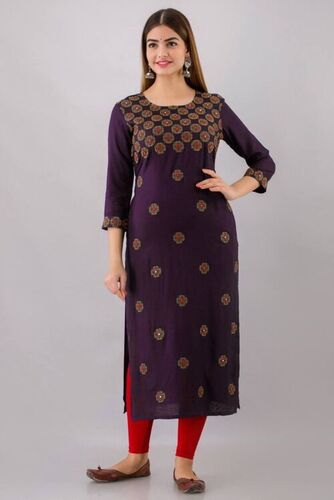 Riyana Purple Heavy Rayon Kurti