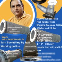 Slurry Rubber Hose - Rubber Material, Size: 150mm To 300mm Id, Length: 6mtr | Working Pressure: 10 To 25 Bar, Black, Ms Flange Connection, -10 To 100â°c Temperature