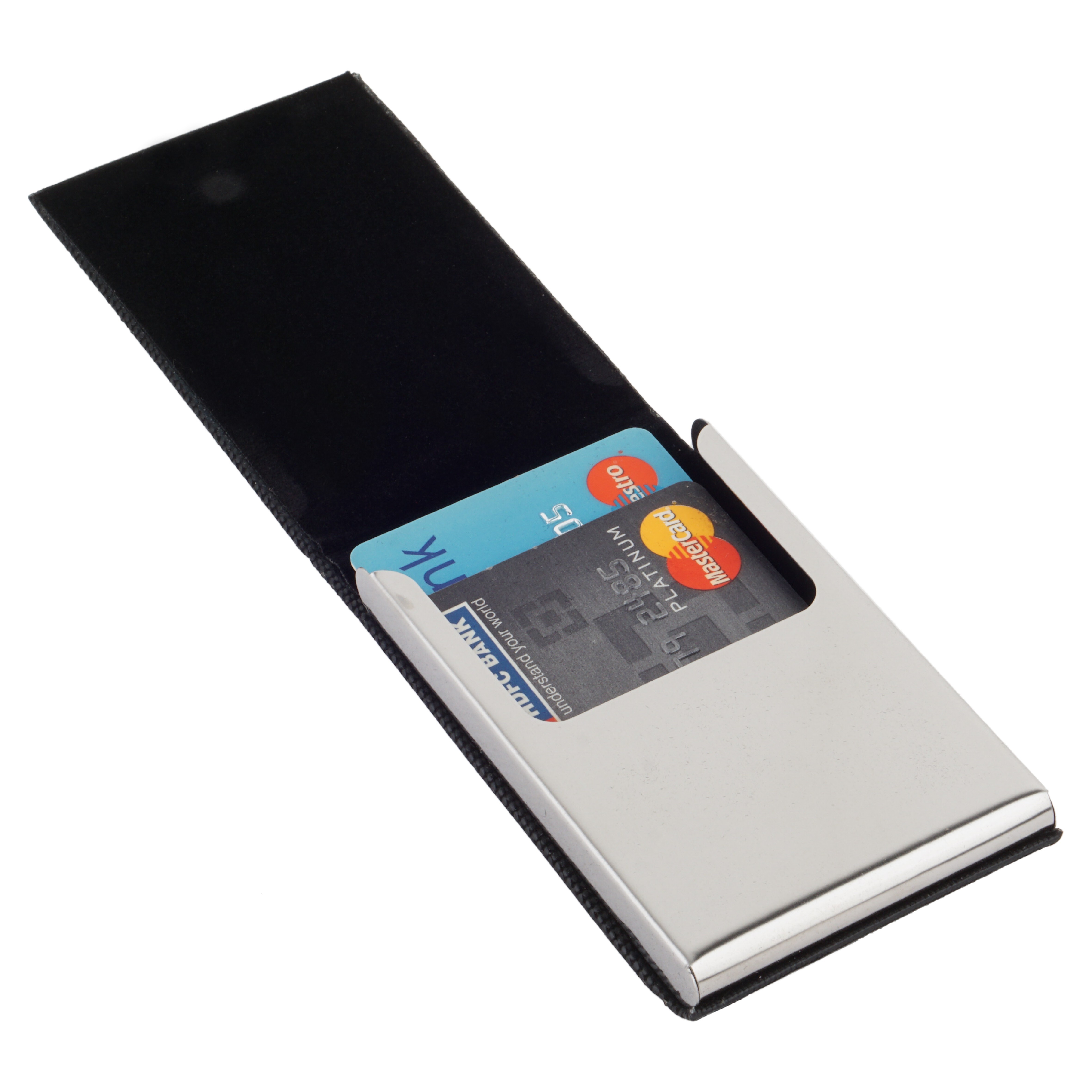 Stainless Steel Business Card Holder CH 05 Vertical Black