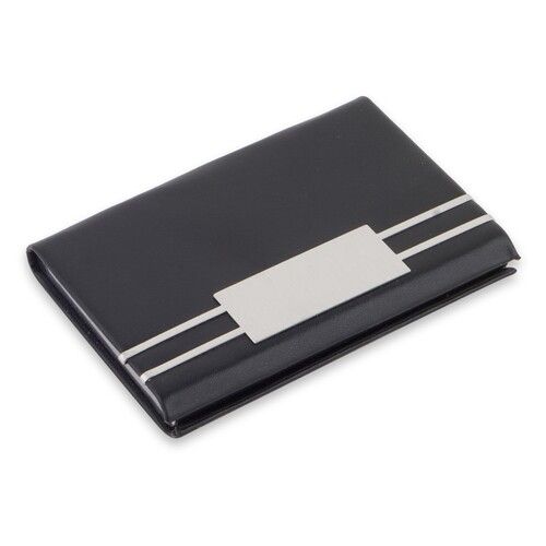 Stainless Steel Business Card Holder - Color: Black