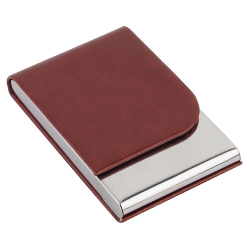 Stainless Steel Business Card Holder CH 10 Vertical Brown